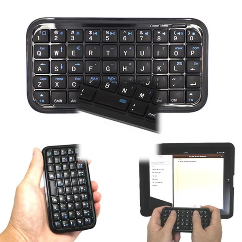 Mini Rechargeable Type-C Bluetooth 3.0 Keyboard Slim Wireless Pocket Keypad Portable 49 Keys Keyboard For Tablets Smartphones