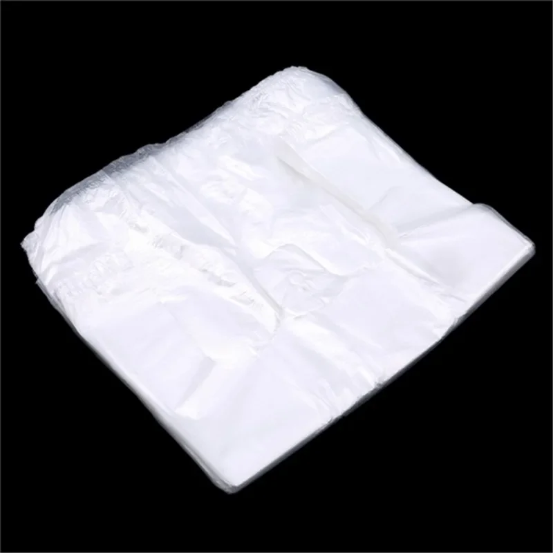 100er-Pack transparente Plastik-Einkaufstaschen mit Griffen, Supermarkt-Lebensmittelbeutel, Aufbewahrungstasche, Einkaufstasche – Detail 15