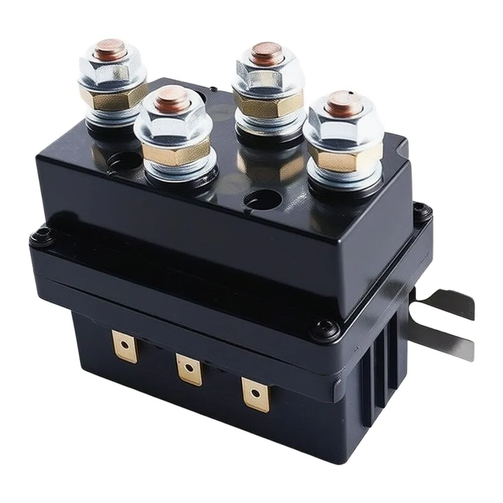 12V 500A For Winch Contactor Solenoid Relay For ATV UTV SUV 8000-17000lbs Electromagnetic Switch IP67 Waterproof Black