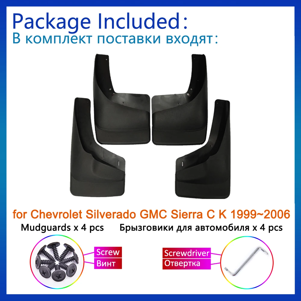 for Chevrolet Silverado GMC Sierra C K 1999 2000 2001 2002 2003 2004 2005 2006 Mudguards Rear Fender Flare Mud Flap Guard Splash