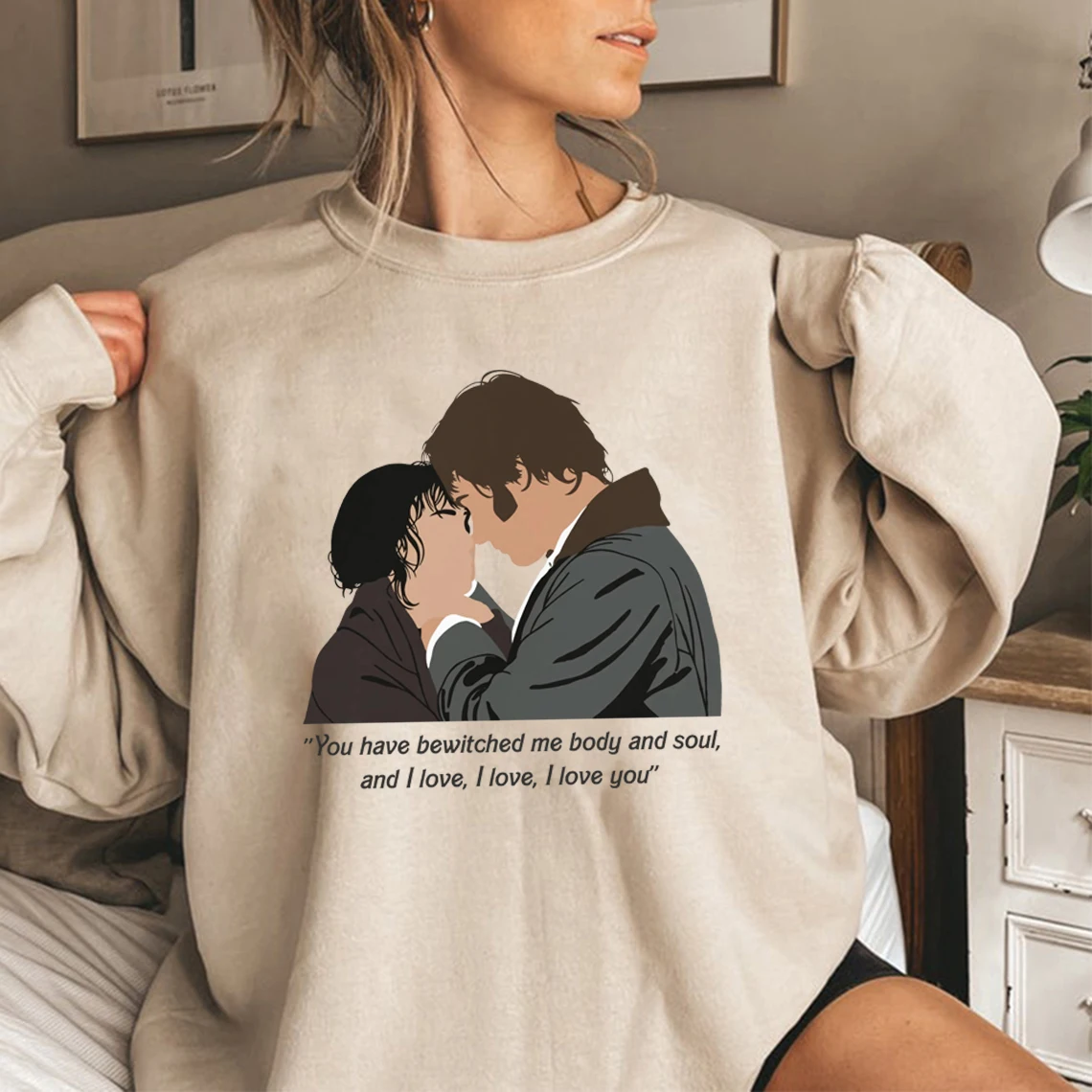 

Pride and Prejudice Sweatshirt Jane Austen Sweater Mr Darcy Hoodie Women Long Sleeve Sweatshirt You Bewitched My Body And Soul