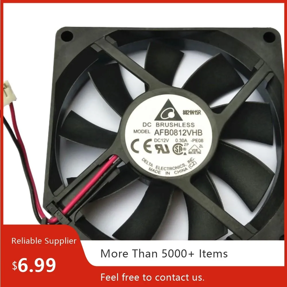 1PCS 8cm Axial Fan for Delta AFB0812VHB AFB0812SHB 80mm x 15mm 12V High-Speed Cooling Dual Ball 3600/4000RPM