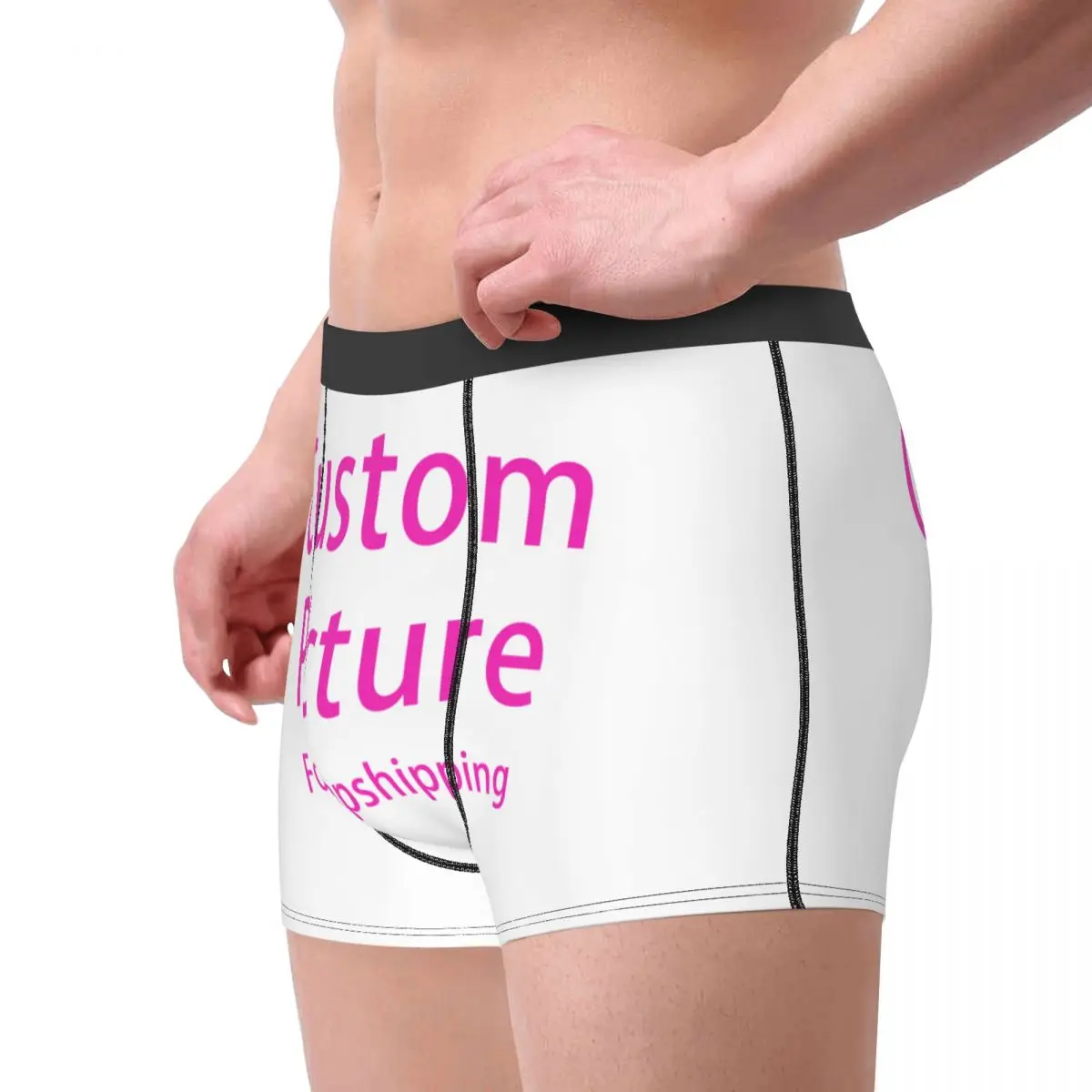 Male Fashion Personalized Custom Photo Logo Underwear Customized DIY Print Boxer Briefs Soft Shorts Panties Underpants