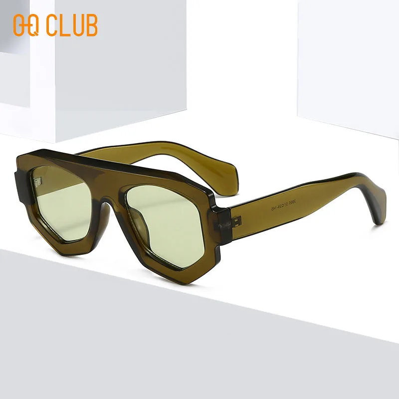 

O-Q CLUB модные нерегулярные квадратные женские солнцезащитные очки оттенка UV400 ретро синие фиолетовые мужские солнцезащитные очки солнцезащитные очки для мужчин и женщин