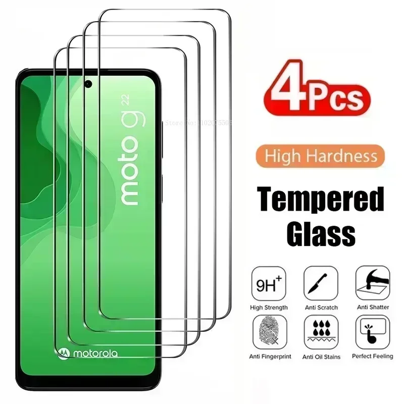 4Pcs Tempered Glass for Motorola Moto G10 G20 G30 G50 G60 G100 G200 G31 G41 G51 G71 G22 G52 G82 E40 E20 Screen Protector Film