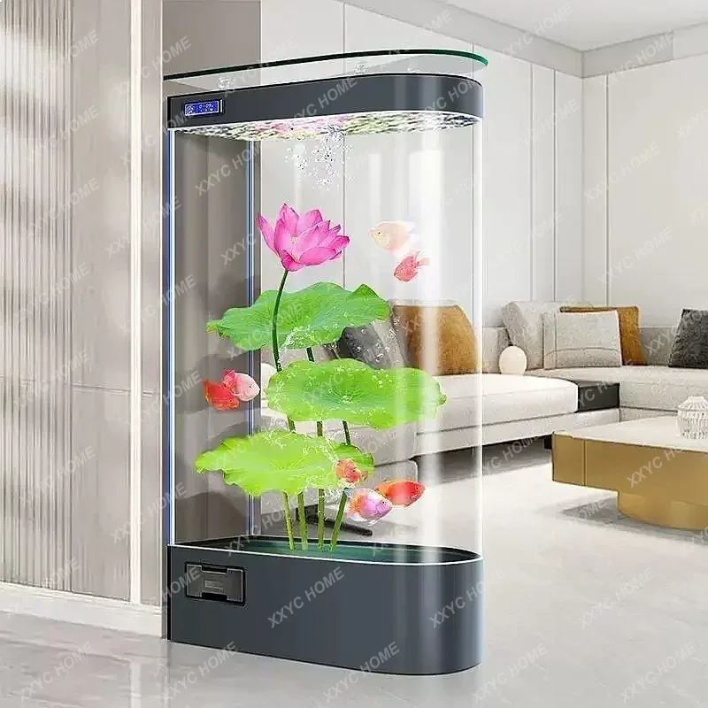 shaped goldfish tank, new model for living room and home, explosion-proof glass fish tank, aquarium, entryway screen partit