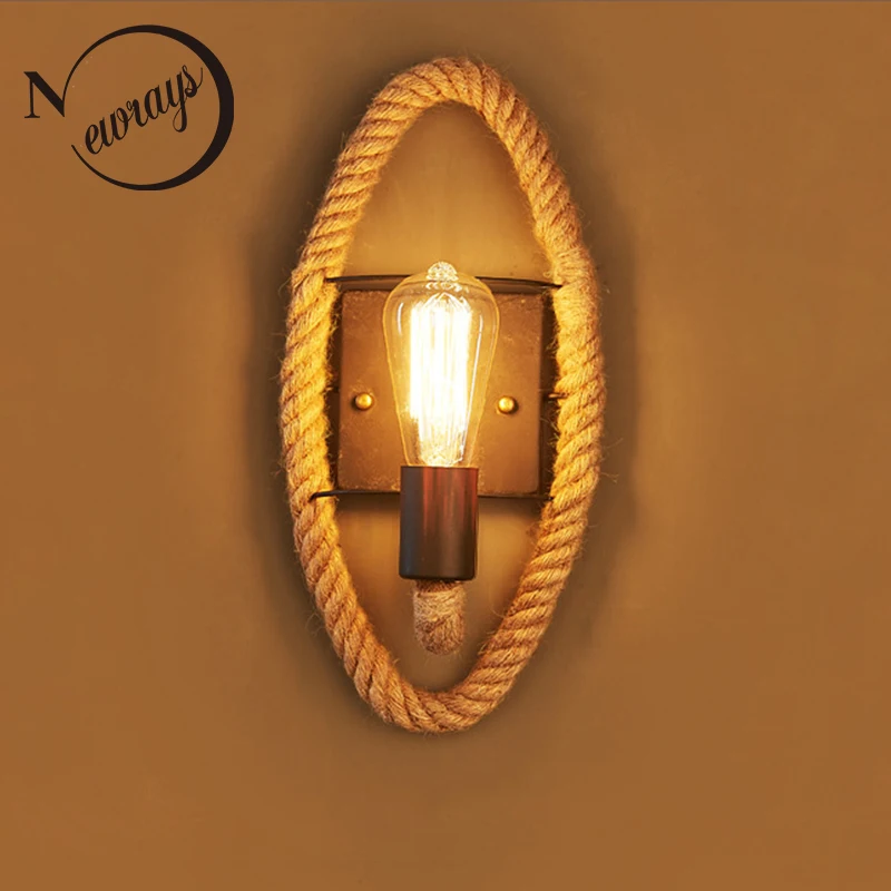 

Morden painted iron industrial rope wall Lamp wall Light for living room bedroom hallway hotel study