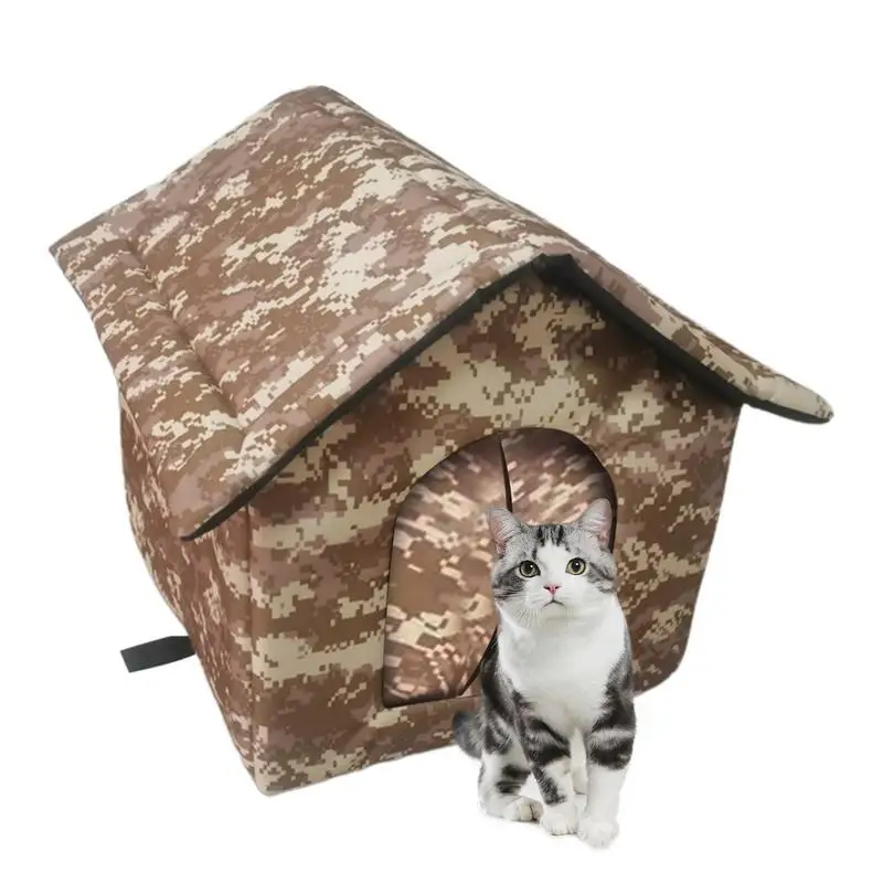 Outdoor Feral Cat House Weatherproof Warm Shelter For Winter Outside Shelter For Winter Pet House With Door Cold Weather House