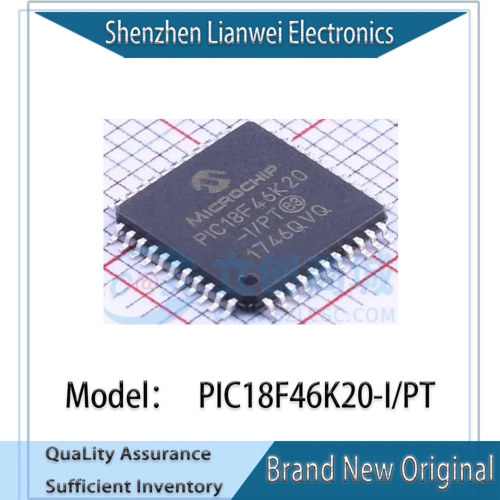 

100% New Original PIC18F46K20-I/PT PIC18F46K20 IC MCU Chipset TQFP-44