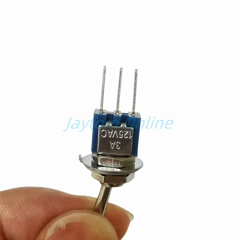 5pcs 5MM Mini Toggle Switch SMTS-102 125V/3A SPDT 3-Pin On On 2 Position Blue Color Stitch Pins