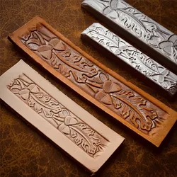 3D Vintage Chestnut Leaf Leather Embossing Mold Belt Embossed Stamp Hydraulic Pressure Cold Press Molding Leathercraft Tool