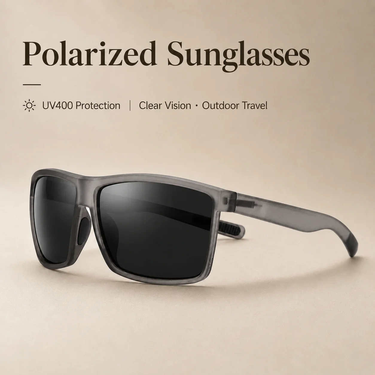 Herren Outdoor Polarisierte Sonnenbrille, Mattierter Rahmen UV400 Gläser für Angeln, Autofahren, Radfahren, Blendschutz Sportbrille – Detail 5