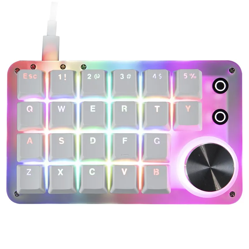 G50 Keyboard 46 Keys Knob Rgb Backlight Mk45 Mechanical Keyboard Type-C Wired E-Sports Gamer Accessory For Pc Computer Man Gifts