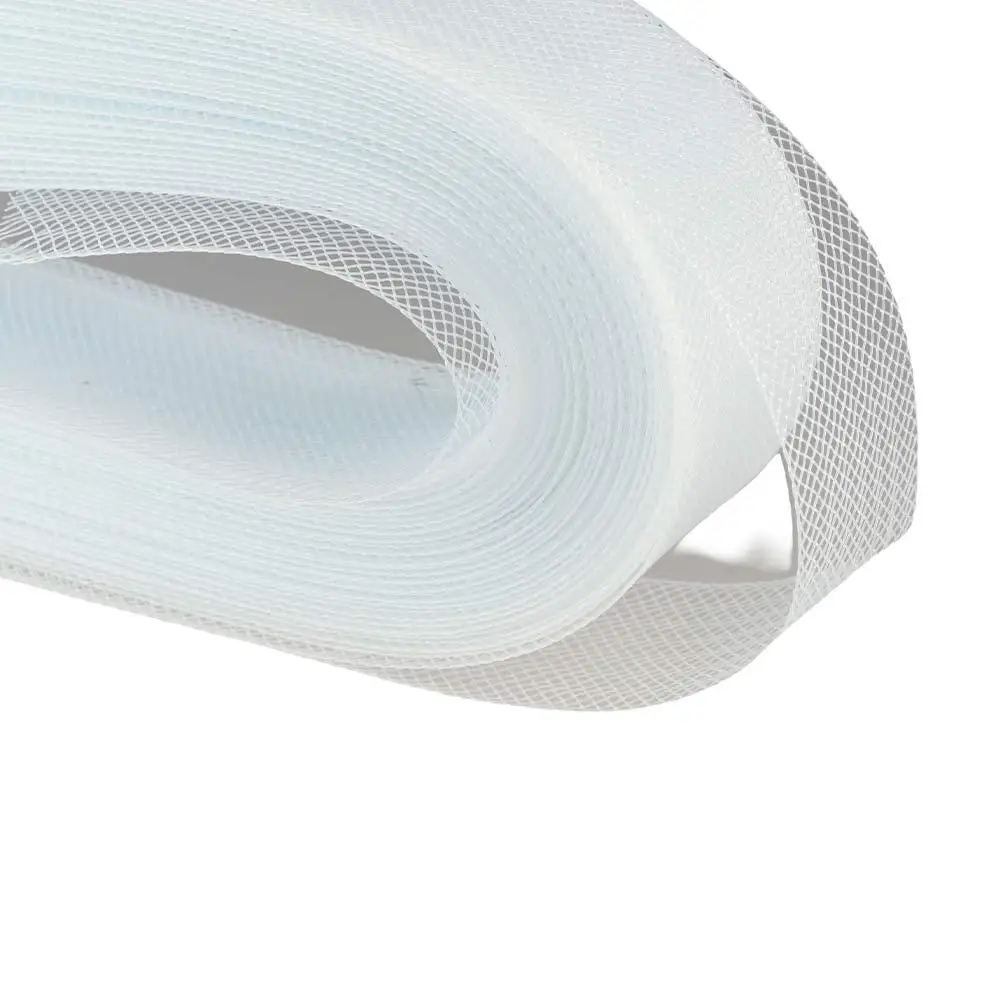 50 Yard Bright‑Tone Horsehair Crinoline Braid Polyester Boning Trimming for Dress Skirt Hem Shaping DIY Sewing Craft view 2