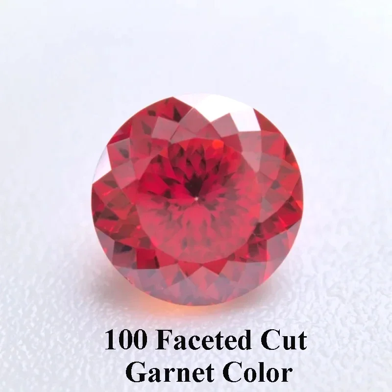 

Moissanite Stone Garnet Color 100 Faceted Cut Round Shape Lab Grown Gemstone for Charms Women Jewelry with GRA Certificate