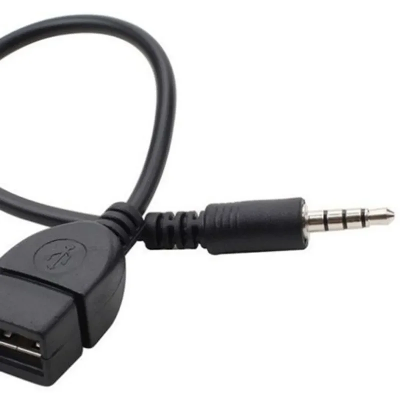 Adaptateur OTG Jack 3.5 AUX vers USB 2.0, convertisseur de câble, pour voiture, MP3, haut-parleur, disque U, lecteur flash