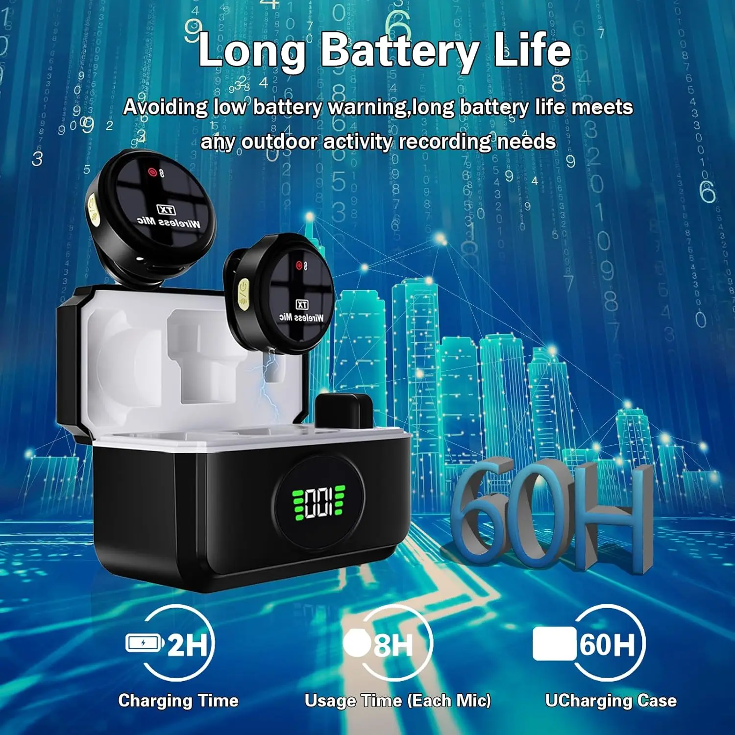 Wireless Lavalier Microphone for IOS/Android Devices, Plug and Play,noise-canceling Lavalier Microphone for Video Recording Vlog