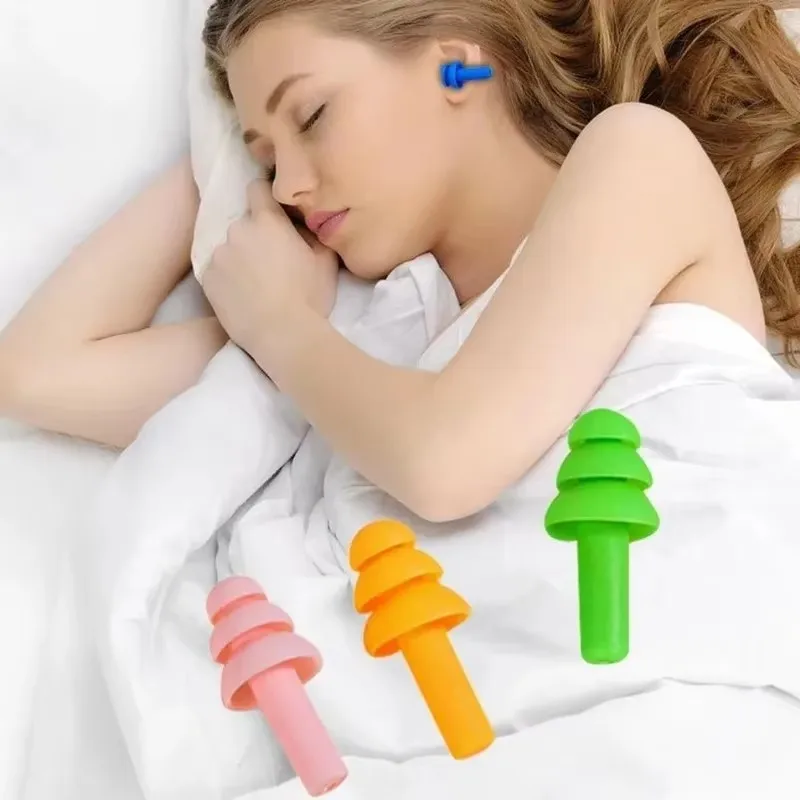 

1-4Pairs Soft Silicone Waterproof Earplugs Noise Cancelling Reusable Ear Plug For Sleeping Snoring Studying With Protector Box
