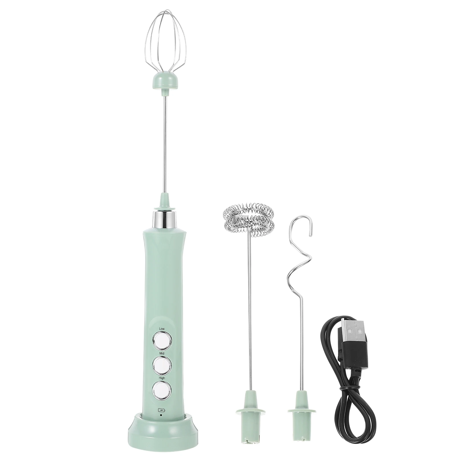

Portable Mini Electric Egg Beater Milk Frother Handheld Rechargeable Mixer Black USB Cordless Blender for Coffee Tea Kitchen Bar
