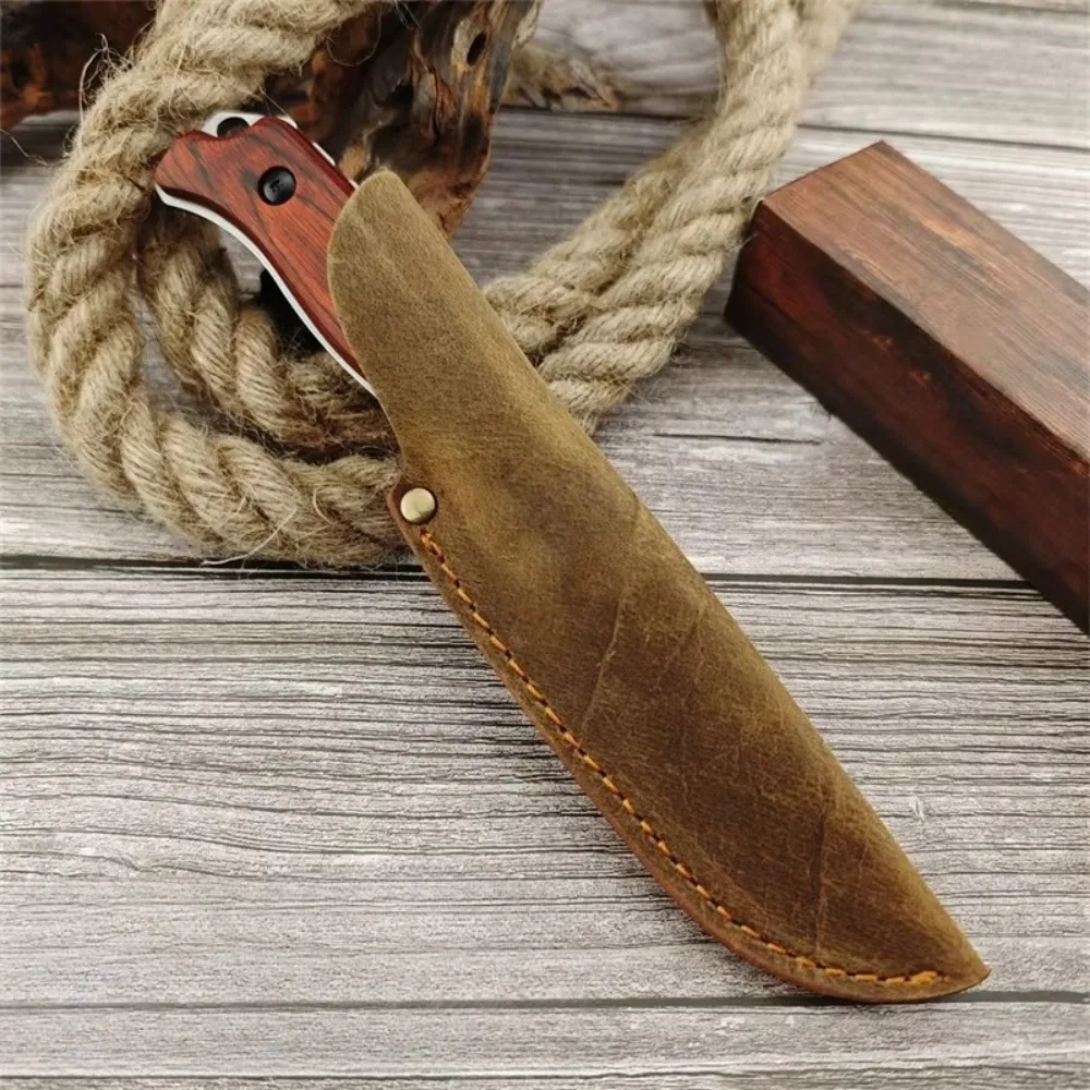 Flash Sale New Straight Knife CPM-S30V Stainless Steel  Cowhide Scabbard Outdoor Backpacking Hunting Fishing Holiday Gifts Tool view 5