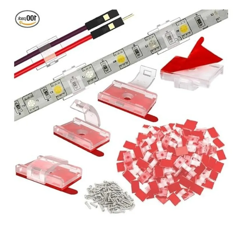 

Оснащены самоклеящейся лентой и винтовыми зажимами для крепления, 100 шт. подходят для установки светодиодных лент, прочные и долговечные.