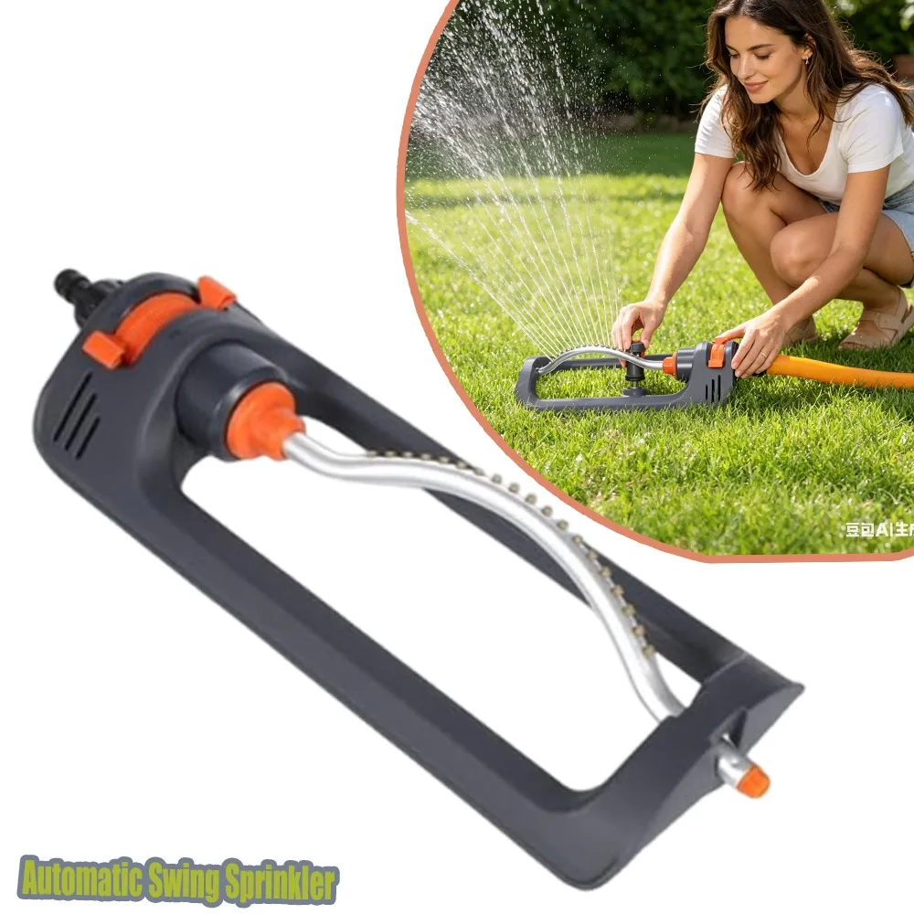 8 10M Coverage Oscillating Lawn Sprinkler 19 Hole Brass Nozzle For Garden Yard Lawn Includes Sprinkler Cleaning Needle