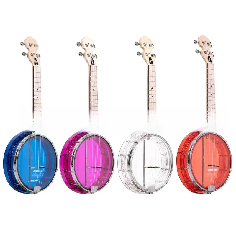 23-inch ukulele banjo with an 8-inch acrylic frame and smooth maple neck
