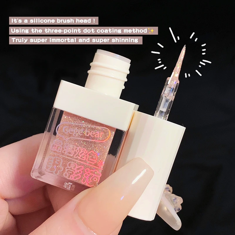 Fine Glitter Liquid Eyeshadow Super Shiny Eye Corner Brightening Highlight No-Makeup Look Silky Smooth Long-Lasting Glitter Lyin