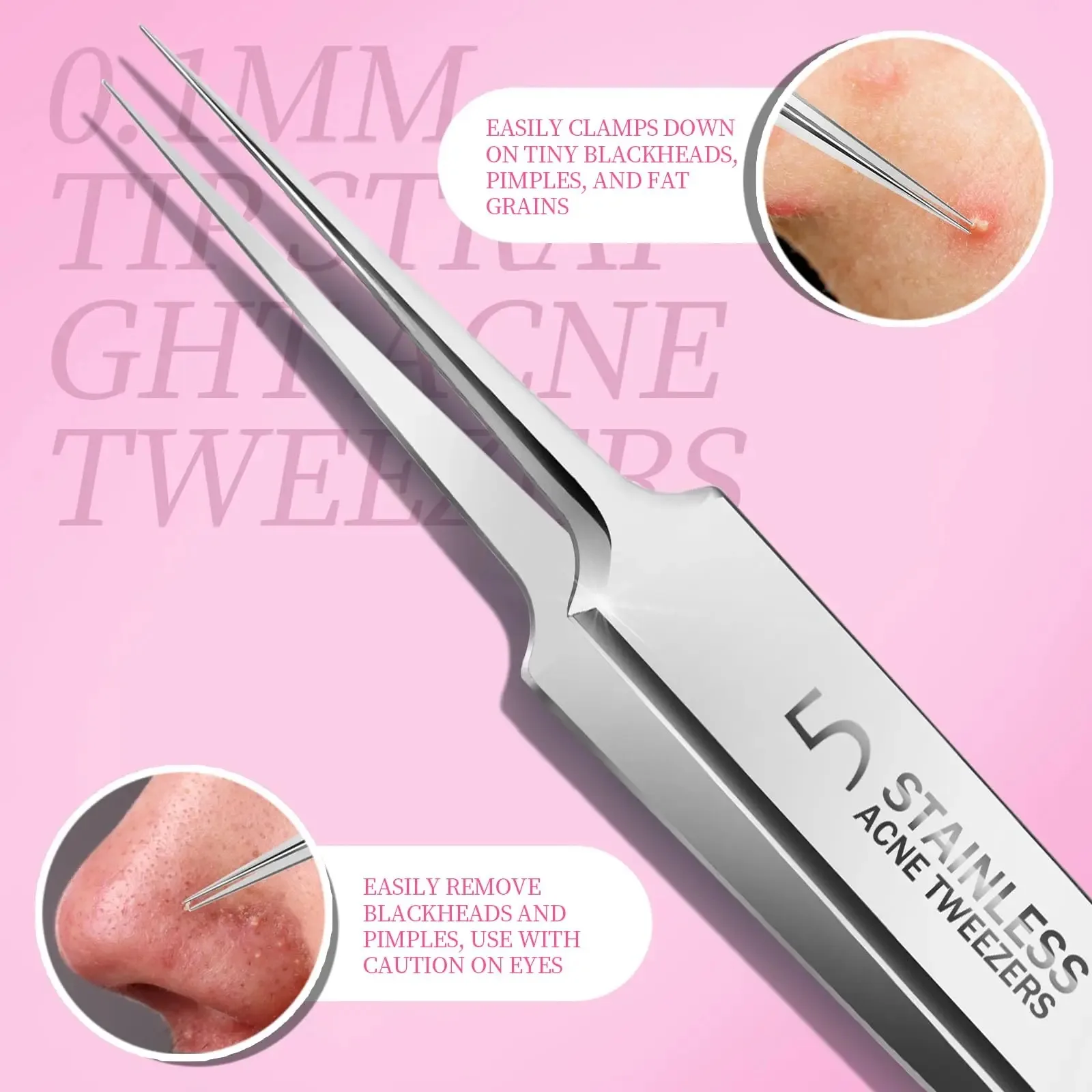 مجموعة أدوات بوبر للمراهقين مكونة من 5 قطع وأدوات إزالة الرؤوس السوداء، ملاقط شعر داخلية، مستخرج الرؤوس السوداء الاحترافي