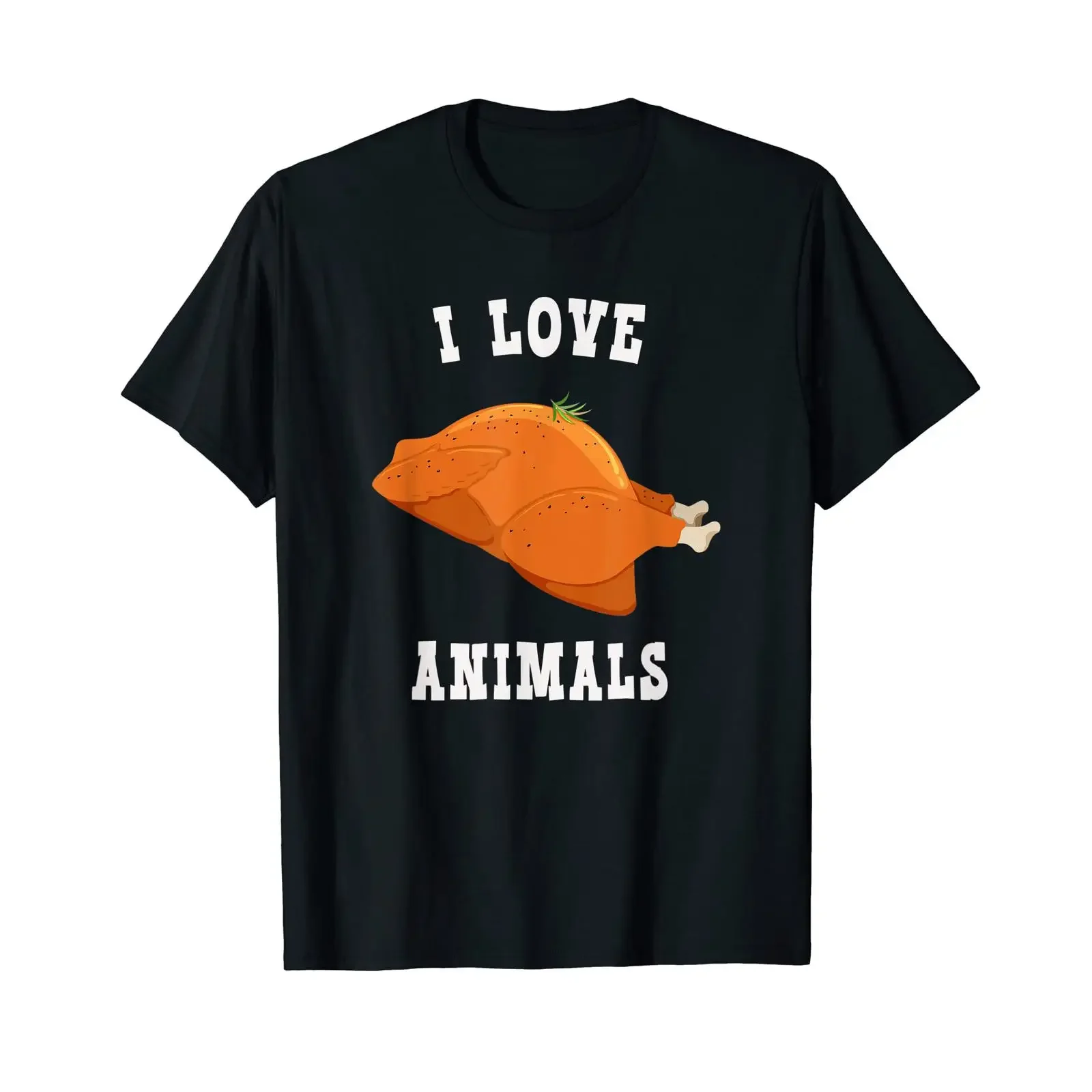 I love animals BBQ Grillparty lustige Sprüche T Shirt vintage Washed Versatile Stylish fashion Breathable Casual