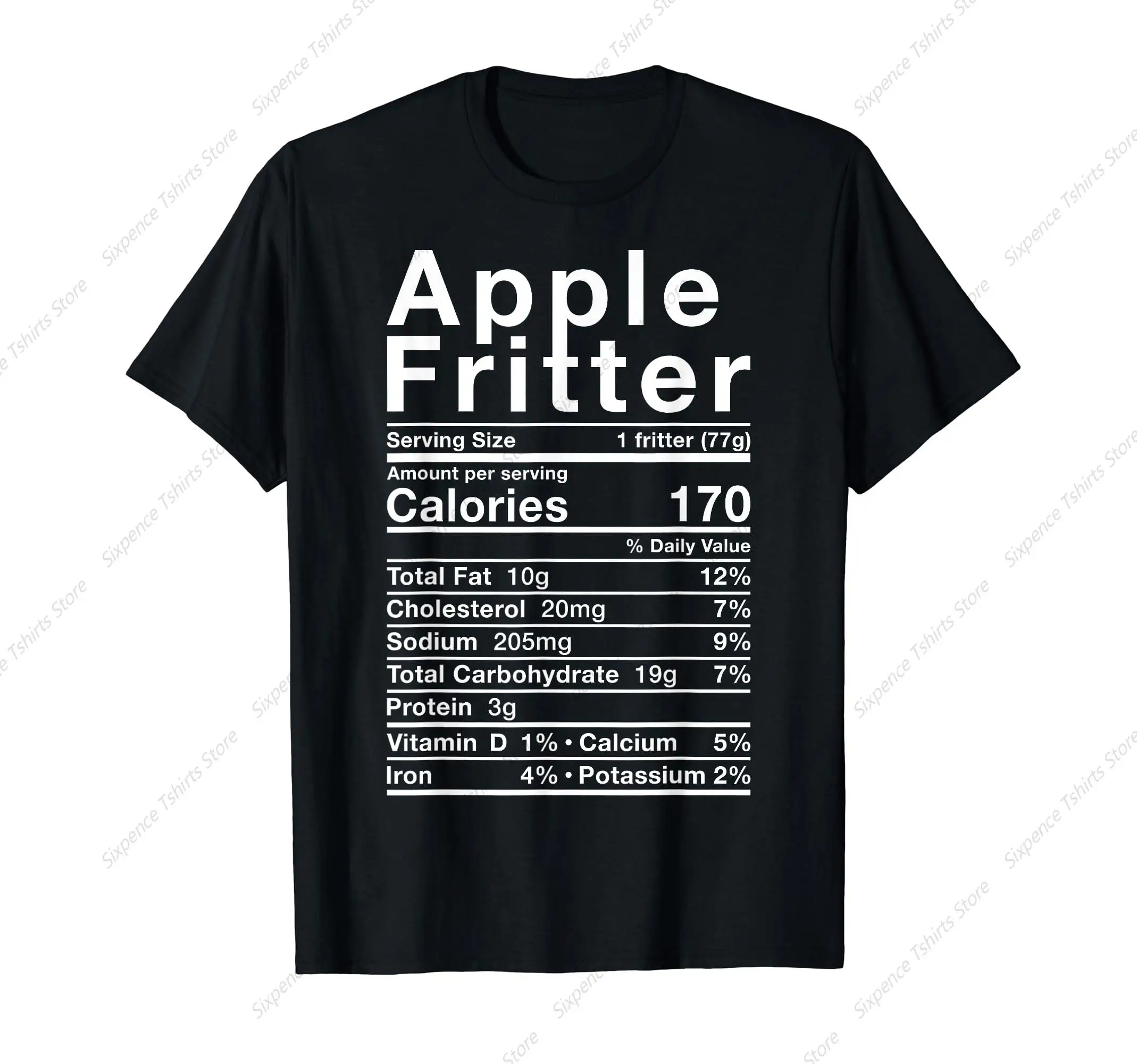 Apple Fritter Nutrition Fact Costume Fall Autumn Fried Donut T-Shirt