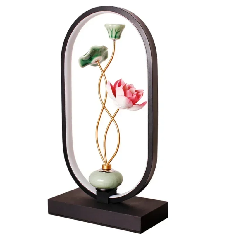 

Beauty Nowy styl lampa Retro kreatywna sypialnia nocne biurko dekoracja lotosu