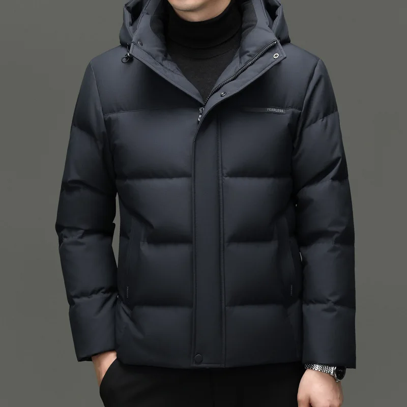 Зимняя новая утолщенная уличная мужская пуховая куртка с капюшоном, защищающая от холода