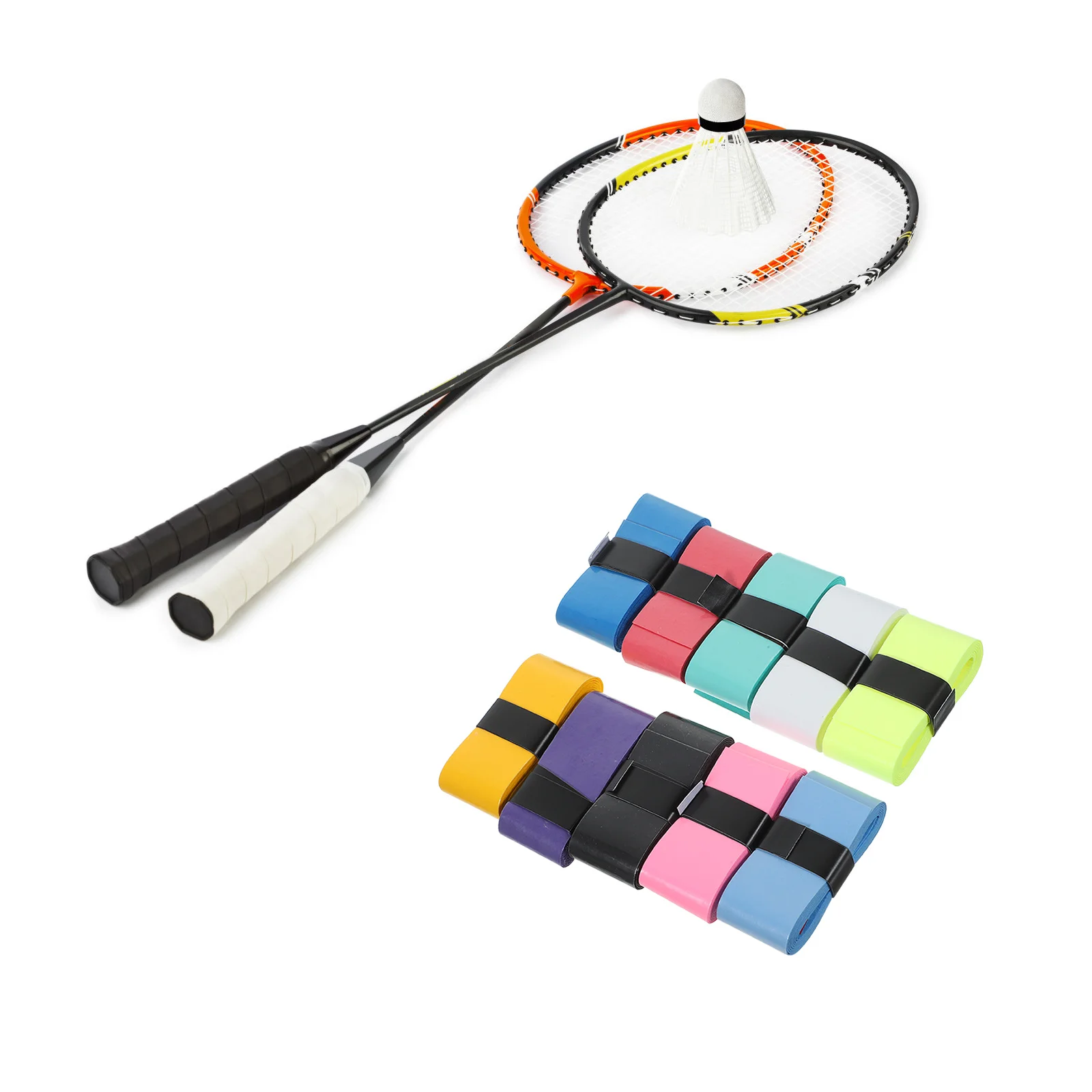 

10Pcs Racket Grip Tape Sweatproof Non-Slip Handle Wrapping Band for Tennis Paddle Baseball Bat Sports Equipment Accessory