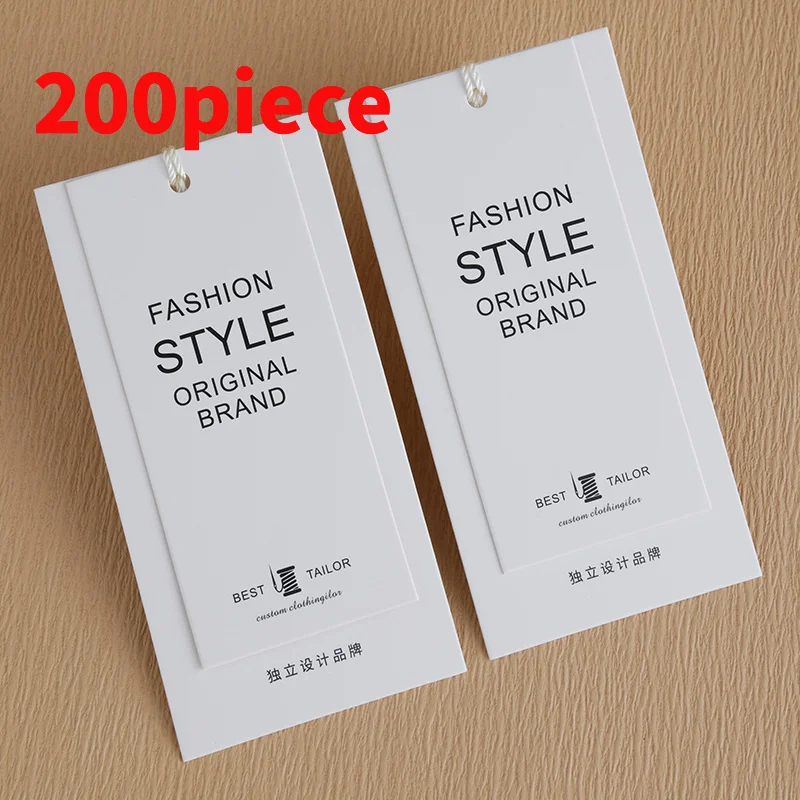 20 0piece.Custom.Factory White Color Central Fold Standard tags hang