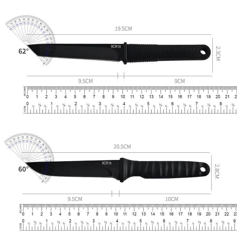 New Outdoor 9CR18 Steel Tactical Straight Knife,Camping Self-Defense Survival Necklace Knife, Multifunctional Portable EDC Knife