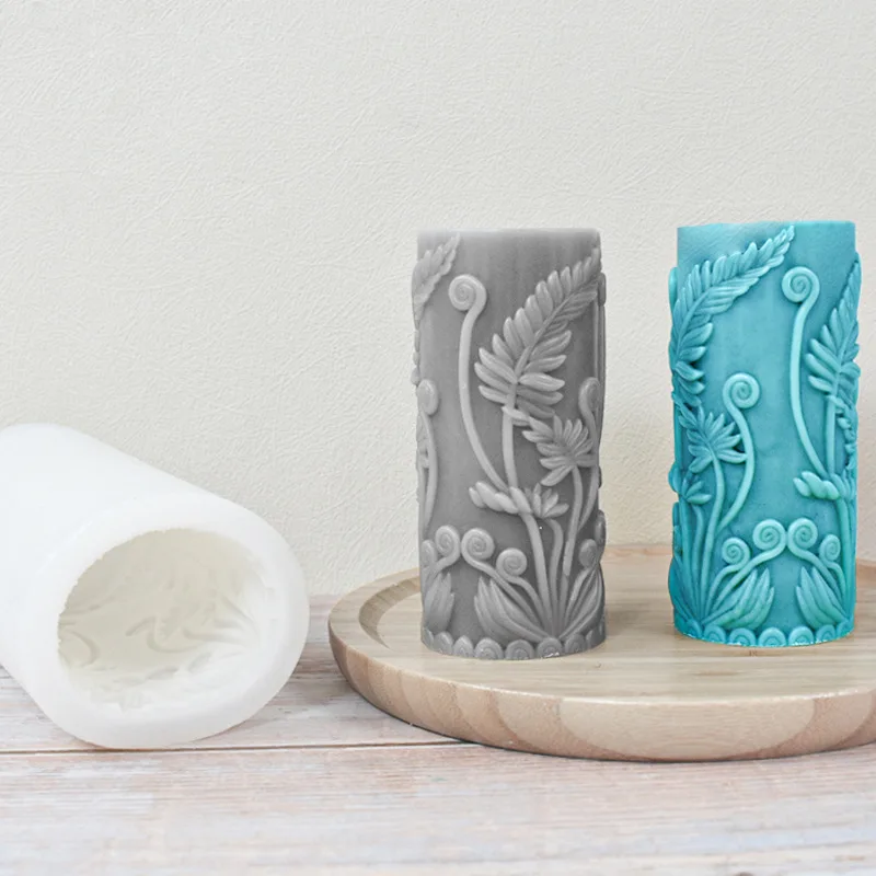 

2pcs 3D Floral Pillar Silicone Mold - DIY Scented Candle & Plaster Home Decor Craft