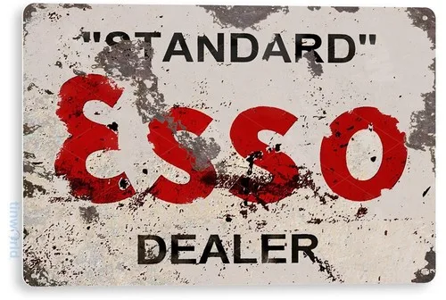 TIN SIGN Esso Dealer Gas Oil Sign, Station, Garage, Auto Shop, Retro Rustic A717 --Tin Sign