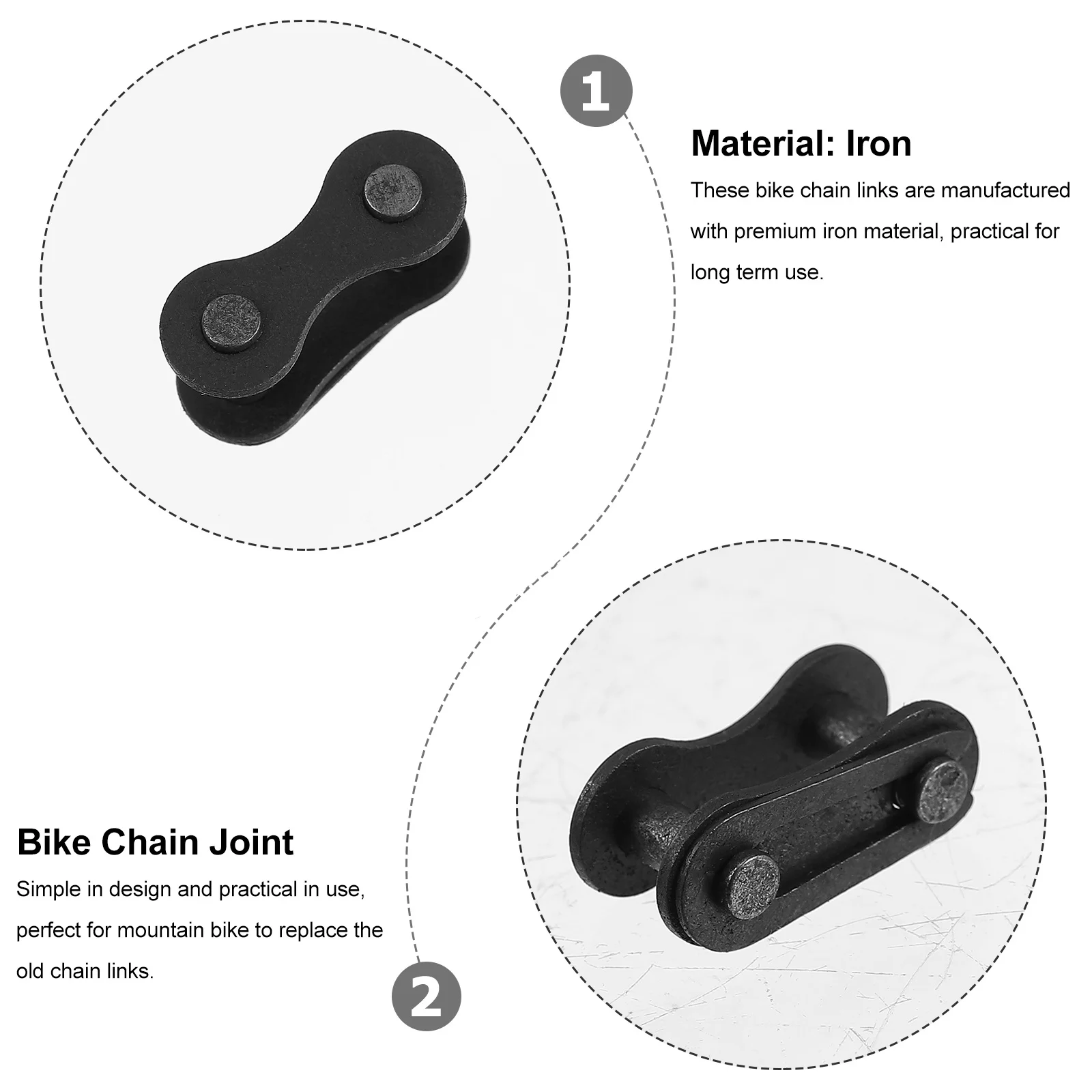 

100Pcs Bike Chain Joints Smooth Surface for Bike Chain Repair Replacement Connectors Buckles Replacement Buckle