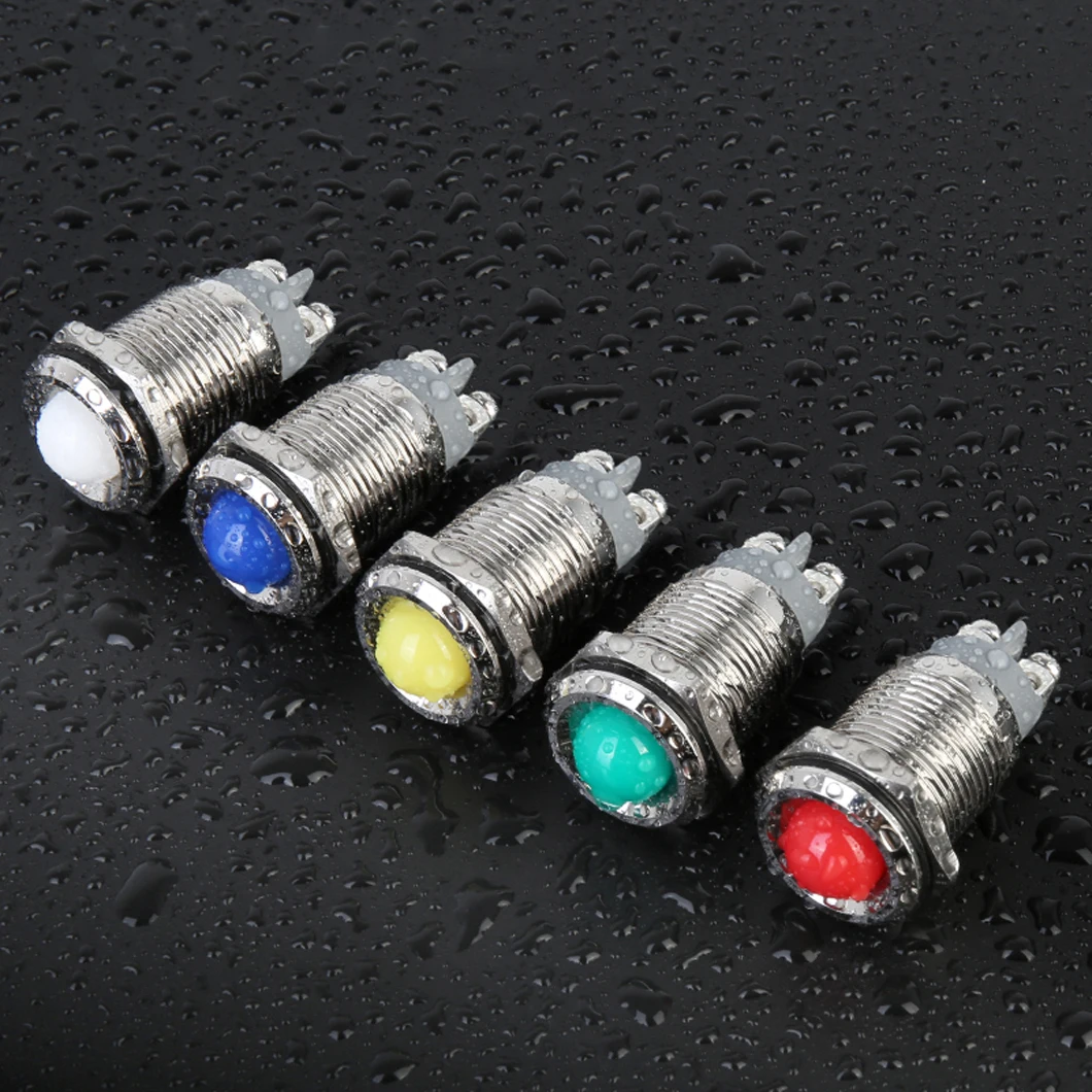 10PCS/Lot 16MM High Brightness LED Metal Indicator Light Ball/Flat Surface LED Signal Pilot Lamp AC/DC 3-6V/12-24V/110V/220V