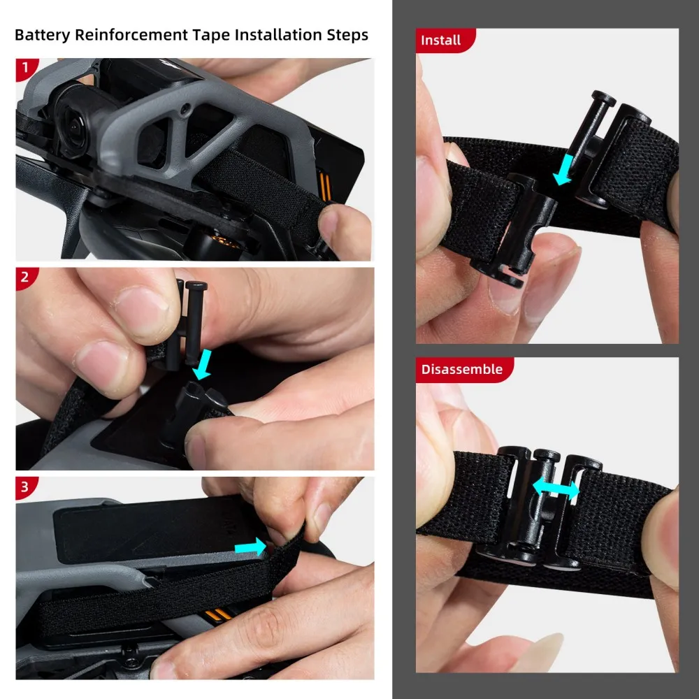 Sangle anti-détachement de batterie pour DJI AvMiDrone, ceinture de renfort anti-chute en fibre de batterie