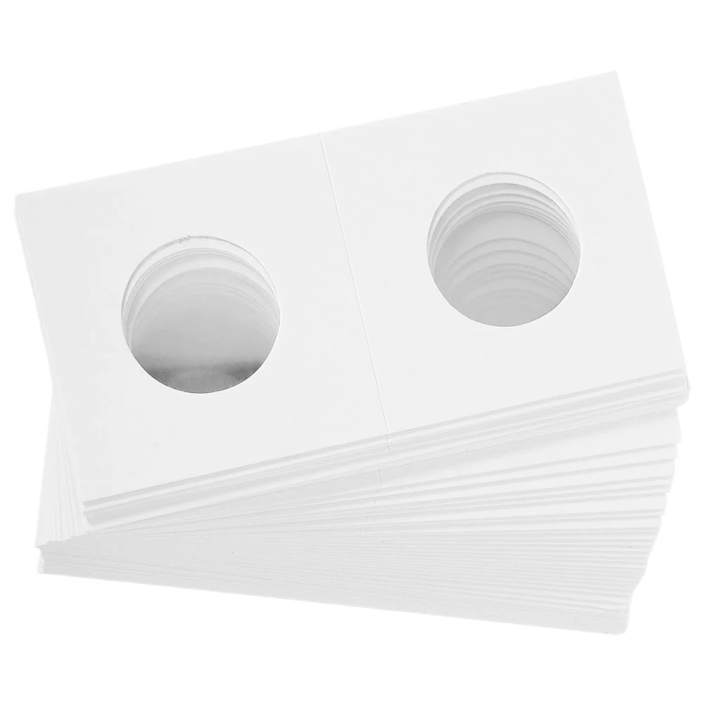 

50 Pcs Coin Paper Clip Assorted Holders Wrap Flips Collection Box 1000X500X010CM Supplies Cardboard White