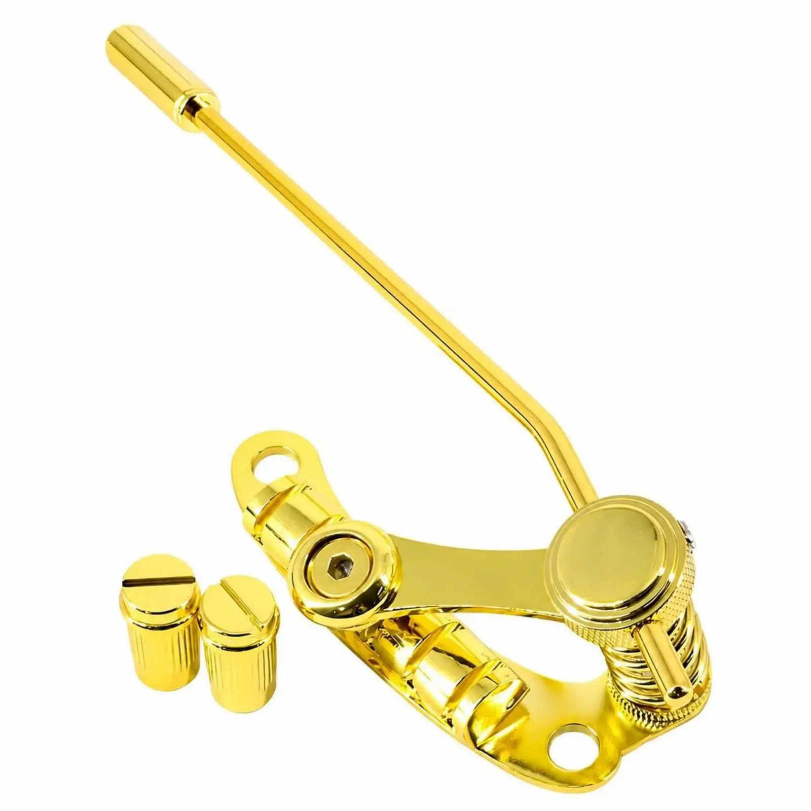 Chrome Guitar Bridge Assembly | Curved Base Plate, Guitar Bridge with Arm