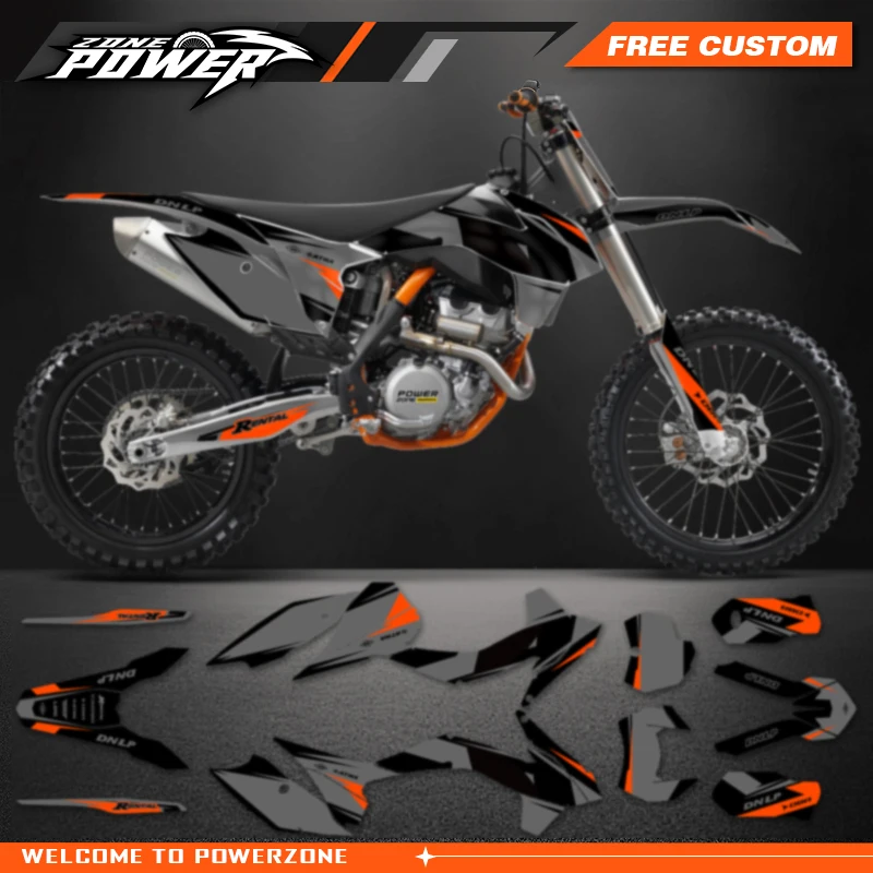 

Наборы наклеек Powerzone Custom Team для KTM 125 200 250 300 350 450 500 EXC XCW 2014-2016 SX SXF 2013-2015 123