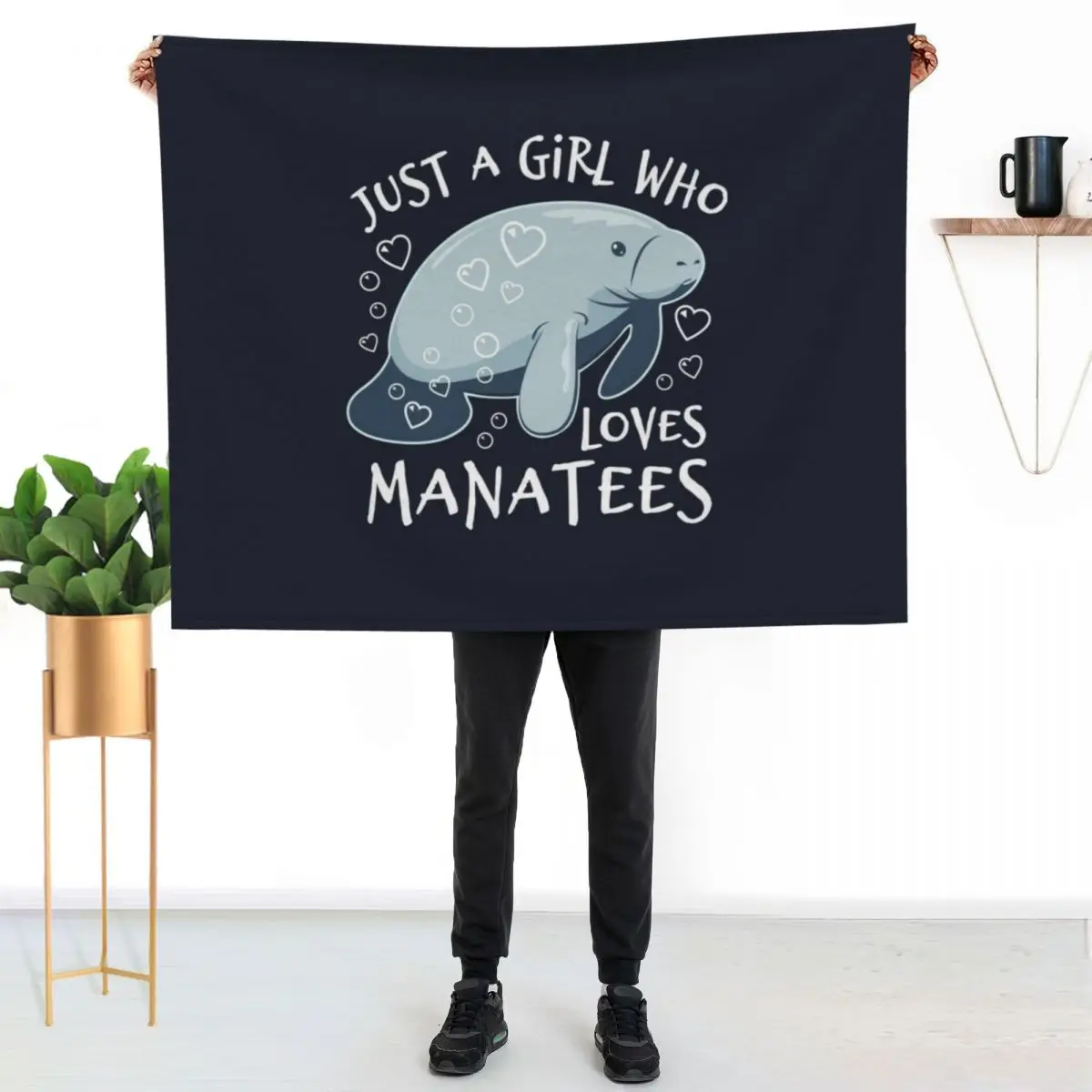 

Just A Girl Who Loves Manatees - Cute Manatee Throw Blanket Stylish Couch Blanket for Home Living Room