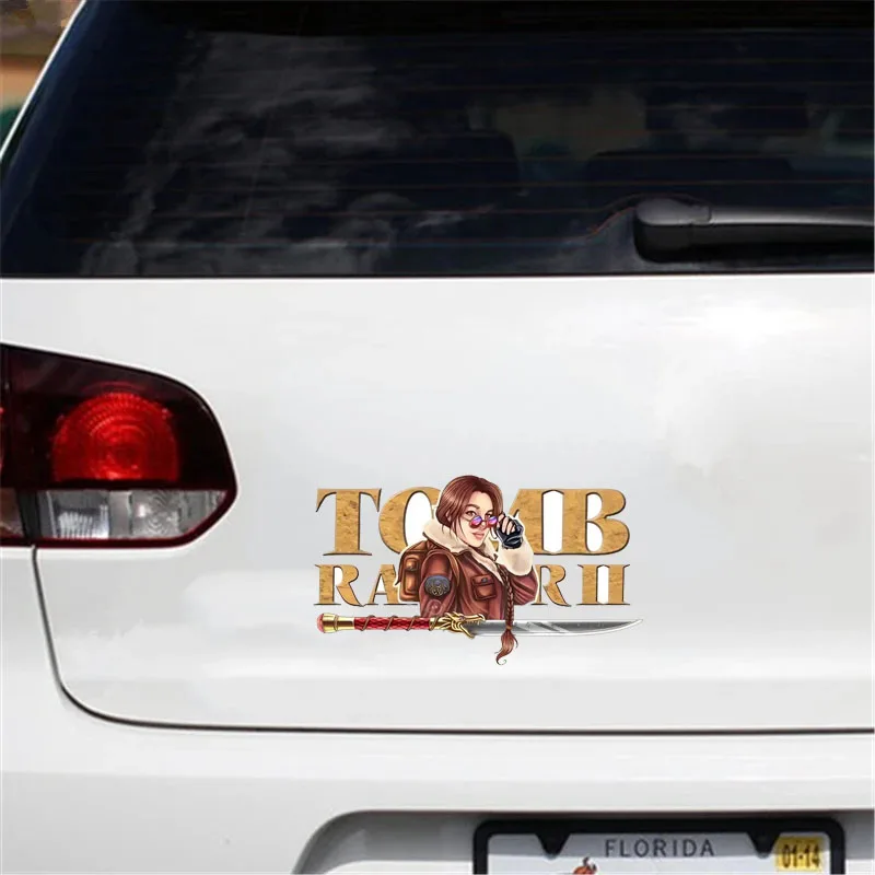 لارا كروفت ملصق سيارة شخصي ، ملصق حامي الباب ، مصد الزجاج الأمامي ، ديكور إبداعي من الفينيل #3