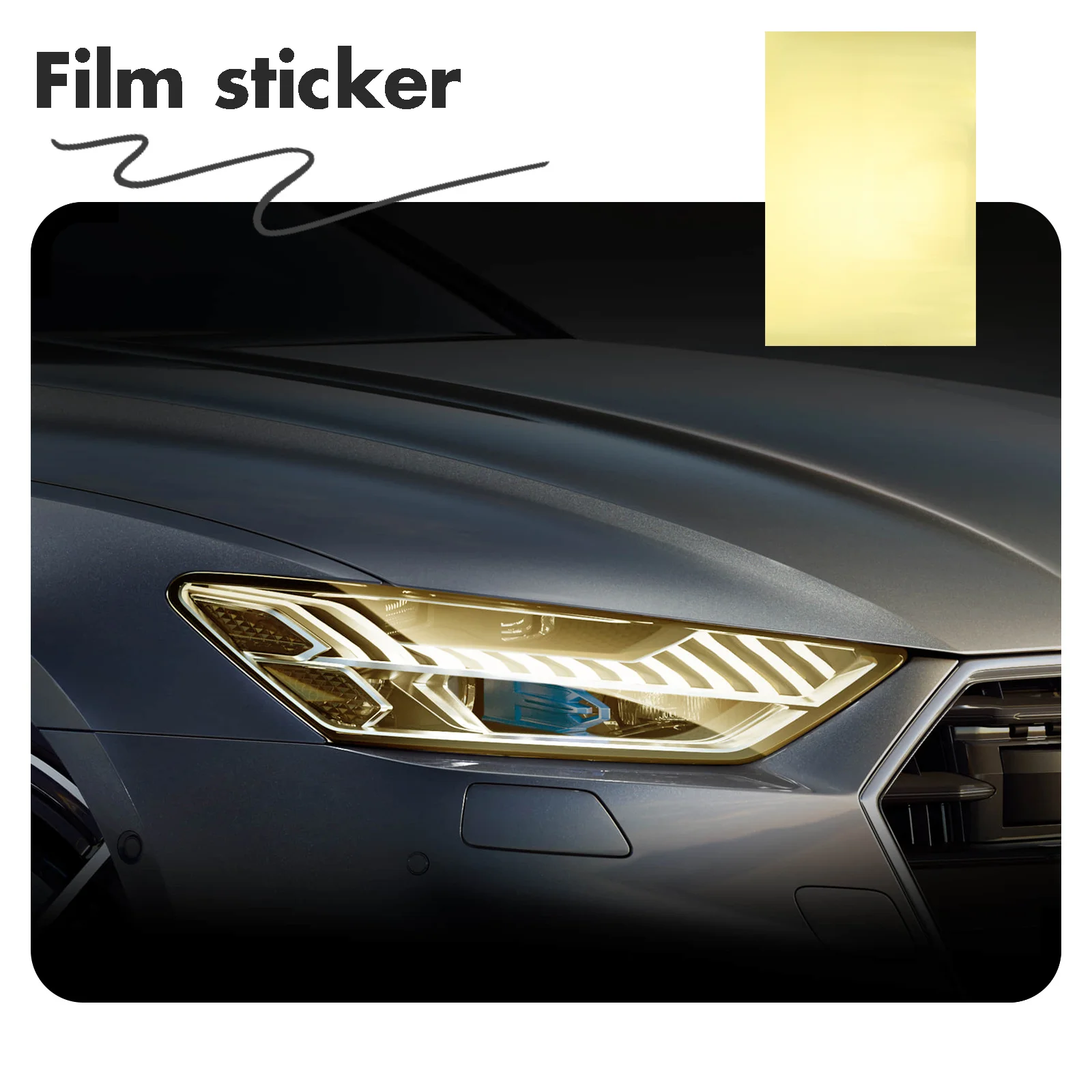 

40x60cm Headlight Color Change Film Transparent Stretchable Water Resistant Tint Vinyl for Car Fog Light Taillight Decoration