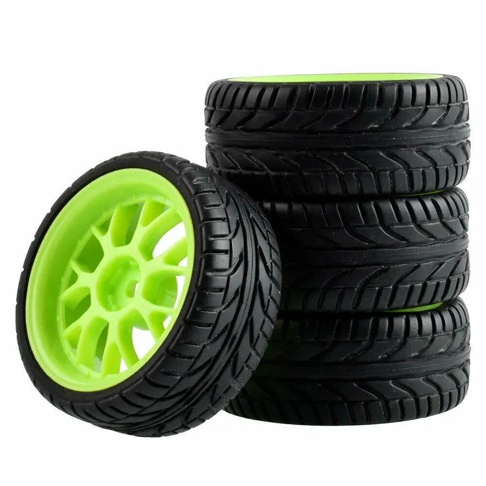 RC 907-6094 Grip Tires 26mm With Wheel sets For HSP HPI 1/10 1:10 On-Road Speed Car