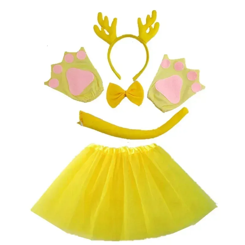 

COSda@Novelty Kids Girl Women Animal Party Costume Festival Headband Skirt Tutu Elk Antler Deer Cosplay AccessoriesCOSda@