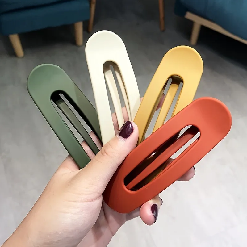 4Pcs Frosted Hairpin Female Duckbill Clip for Thick Hair - Strong Hold, Side Slide, Duckbill Design - Sequin Accented